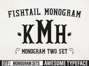 Elegant Fishtail Monogram Font for Creative Design Projects